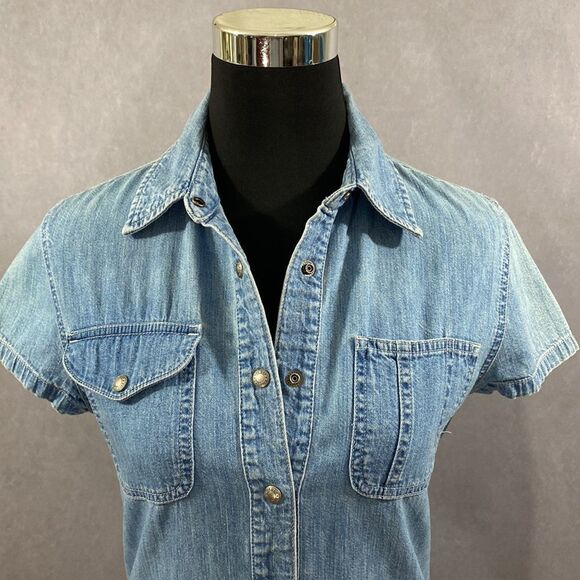 Vintage 90’s Gap Denim Snap Dress - Picture 5 of 7